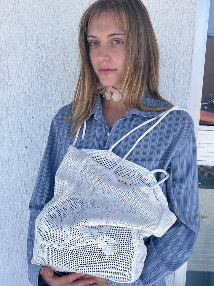 THE ROSE CROCHET BAG - DOVE